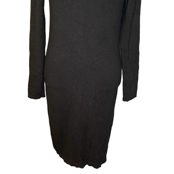 Kinross Cashmere Black Chunky T-Neck Dress Sheath Long Sleeve Sz S RN 104647 - Picture 14 of 14